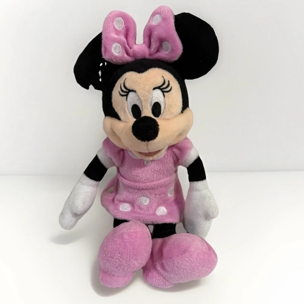 Disney Plush Minnie Mouse Pink Dress 10” Plush Toy Doll EUC Collectible